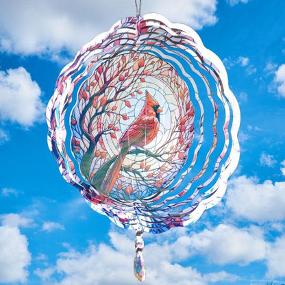 Cardinal with Leaves wind spinner