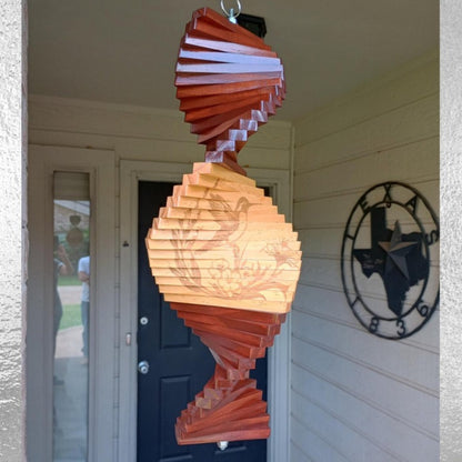 Wood Hummingbird wind spinner